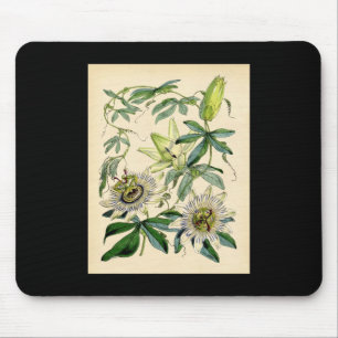 Botanischer Druck - Passionsblume (Passiflora) Mousepad