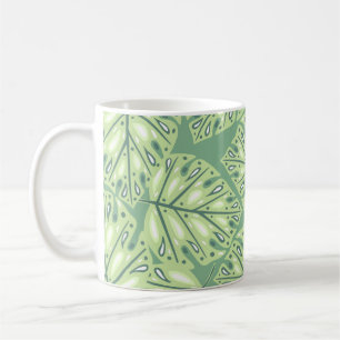 Botanischer Dschungel nahtlos in pastellgrün Kaffeetasse