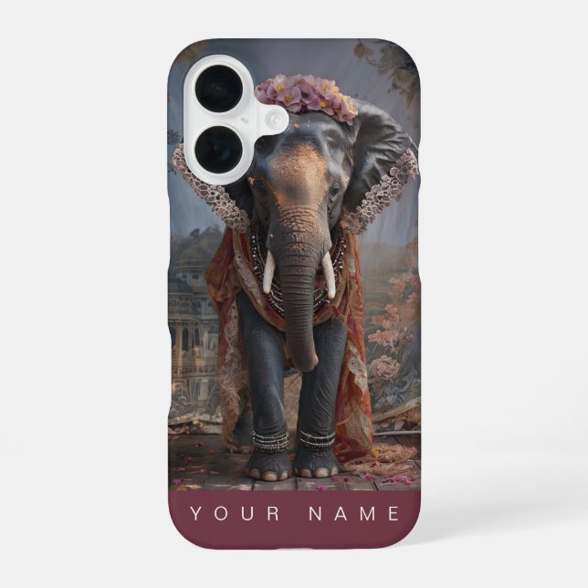 Botanischer Elefant iPhone 16 Hülle (Rückseite)