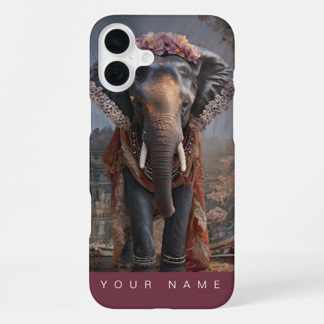 Botanischer Elefant iPhone 16 Plus Hülle (Rückseite)