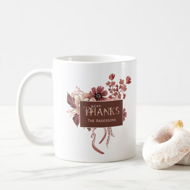 Botanischer Erntedank Kaffeetasse (Mit Donut)