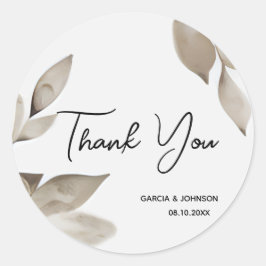 Botanischer Eukalyptus-Blätter Runder Aufkleber