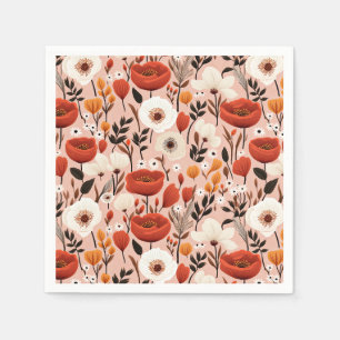 Botanischer Fall-Wildblumen Wiesenmuster Serviette