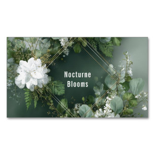 Botanischer Farn Eukalyptus Diamant Gold Rahmen Magnetische Visitenkarte