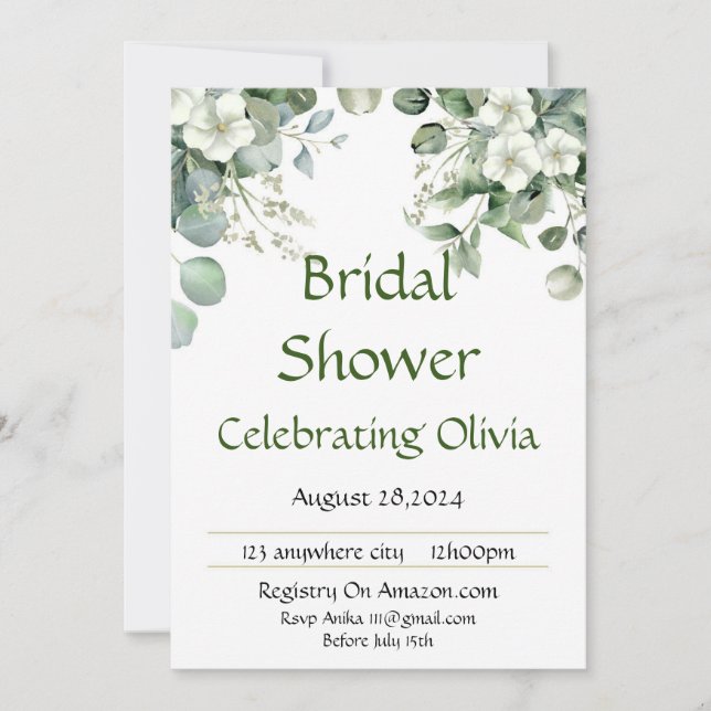 Botanischer floraler Brautdusche  Save The Date (Vorderseite)