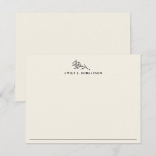 Botanischer floraler personalisierter Name Mitteilungskarte
