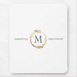 Botanischer Folienkreath aus Custom Gold Monogram Mousepad