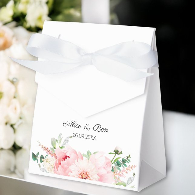 Botanischer Frühling in elegantem Aquarell Geschenkschachtel (Personalized Elegant watercolor Botanical Spring Favor Boxes
)