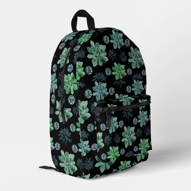 Botanischer Garten Bedruckter Rucksack (Rückseitige Ecke links)