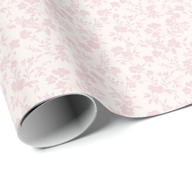 Botanischer Garten Blassrosa - Neutral - Geschenkpapier (Rolleneckpunkt)