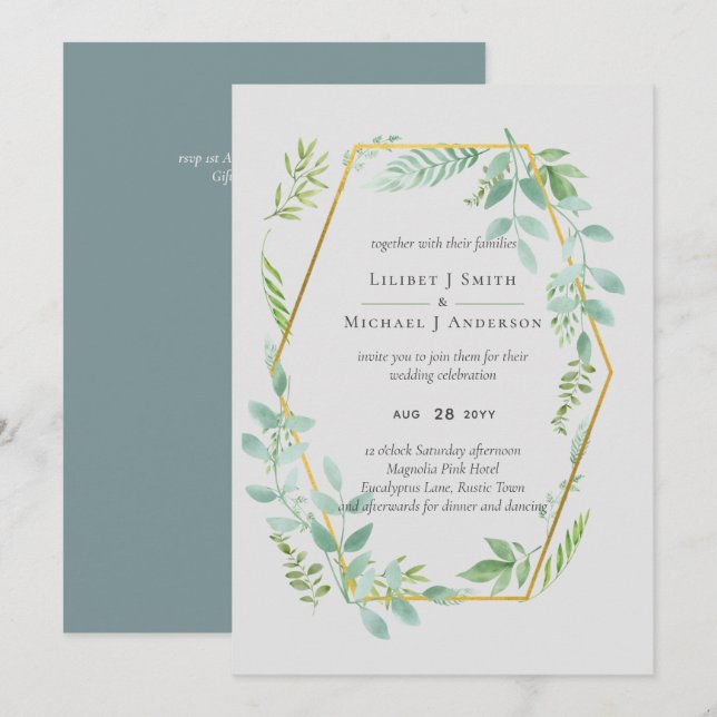 Botanischer Garten Blätter Grüne Hochzeit (Vorne/Hinten)