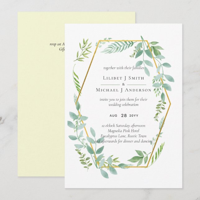 Botanischer Garten Blätter Grüne Hochzeit (Vorne/Hinten)