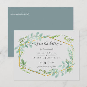 Botanischer Garten Blätter Grüne Hochzeit Postkarte