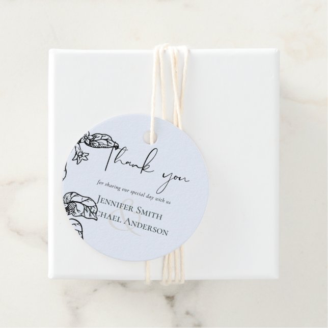 Botanischer Garten Blätter Hochzeit Geschenkanhänger (Beispiel)