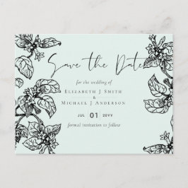 Botanischer Garten Blätter Hochzeit Postkarte