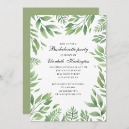 Botanischer Garten Blätter. Summer Junggeselinnen- Einladung