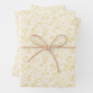 Botanischer Garten Buttercreme - Neutral Geschenkpapier Set