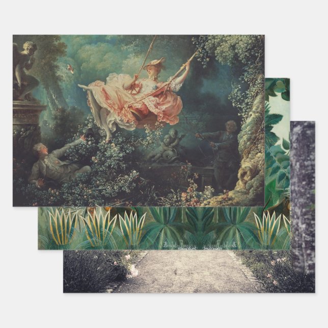 Botanischer Garten Decoupage Schweres Gewicht 3 Se Geschenkpapier Set (Set)