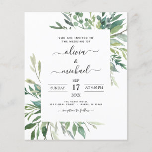 Botanischer Garten Einladung zur Hochzeit Flyer