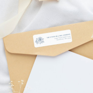 Botanischer Garten Hochzeit Stahlblau Florale Rück