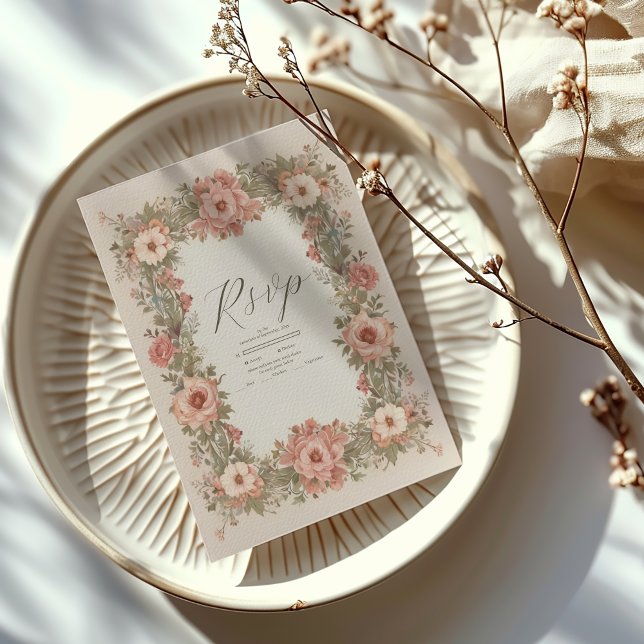 Botanischer Garten Jugendstil Hochzeit RSVP Karte (Von Creator hochgeladen)