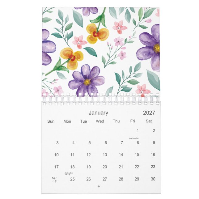 Botanischer Garten mit Blumen 2026 Kalender (Jan 2027)