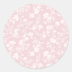 Botanischer Garten Neutral - Rosé Runder Aufkleber