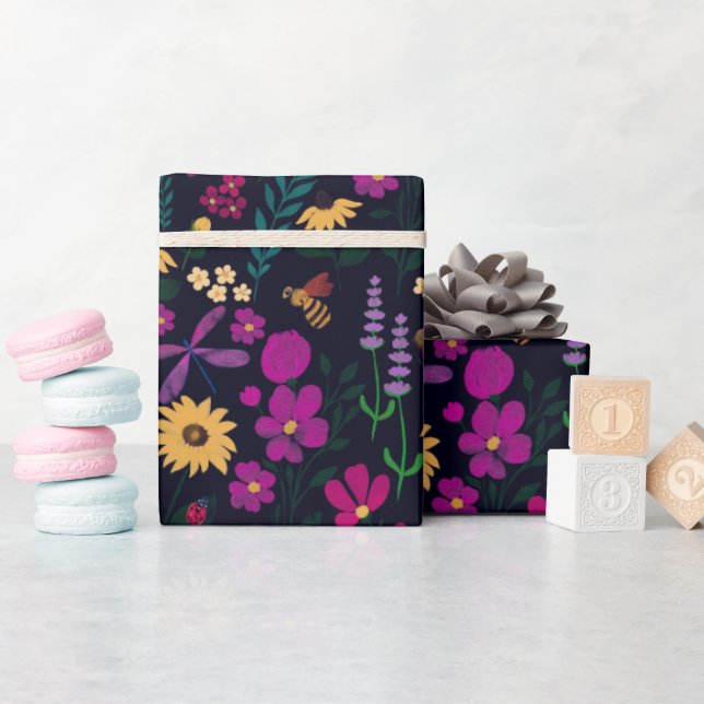 Botanischer Garten Night Garden Geschenkpapier (Babyparty)