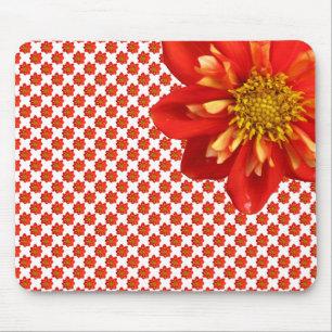 Botanischer Garten-orange Dahlie-Blume Mousepad