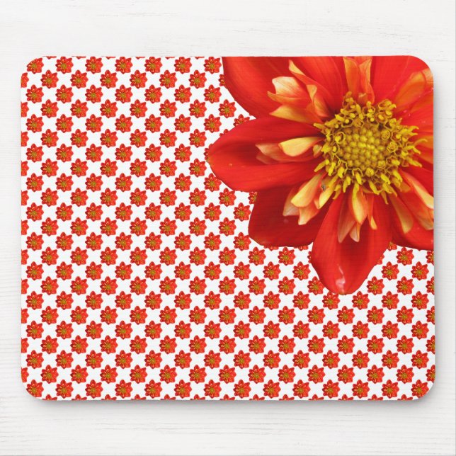 Botanischer Garten-orange Dahlie-Blume Mousepad (Vorne)