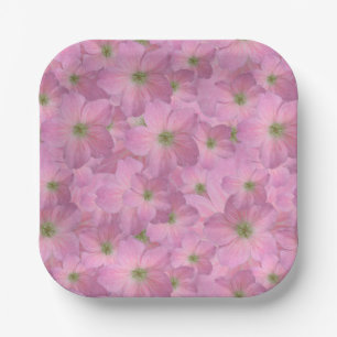 Botanischer Garten Rosa Blume Papier Teller