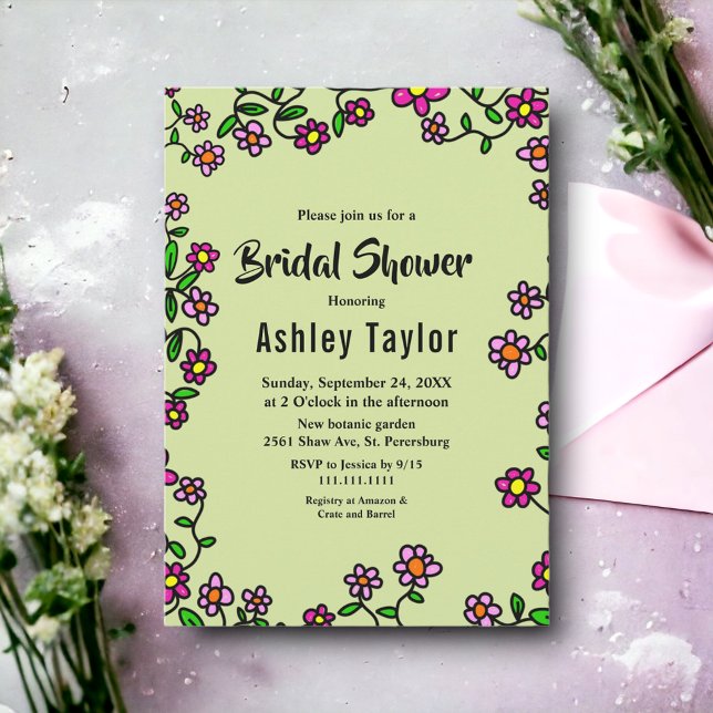 Botanischer Garten Rose Frühlingsflora Brautparty Einladung (Von Creator hochgeladen)