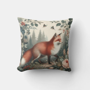 Botanischer Garten-Throw Vintag Forest Fox P Kissen