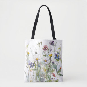 Botanischer Garten Wasserfarbe Blau Tasche