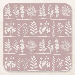 Botanischer Gentle Rhythm XL 1 Elfenbeinbeige Rechteckiger Pappuntersetzer
