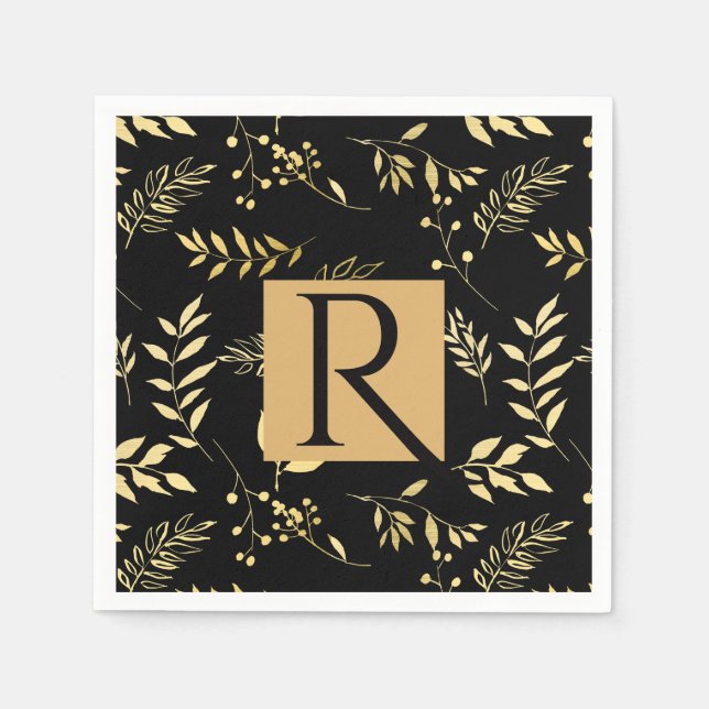 Botanischer Glamour-Hochzeitmonographie Serviette (Vorderseite)