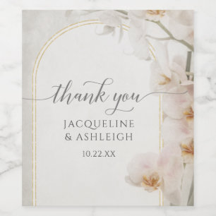 Botanischer Glitzer mit moderner Geometrie Weinetikett