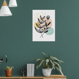 Botanischer Glückszustand – Minimalistische Blumen Poster