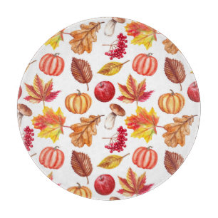 Botanischer Herbst Nahtlos: Blumenelegant. Schneidebrett