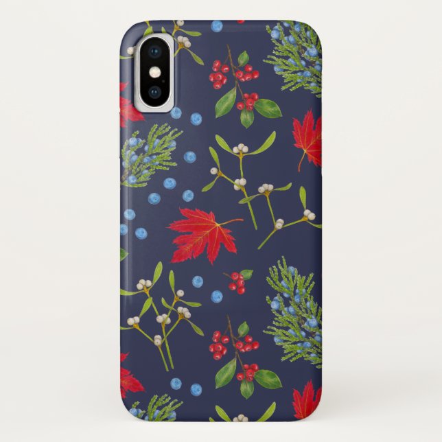 Botanischer Herbst-Pflanze Muster iPhone-Fall Case-Mate iPhone Hülle (Rückseite)