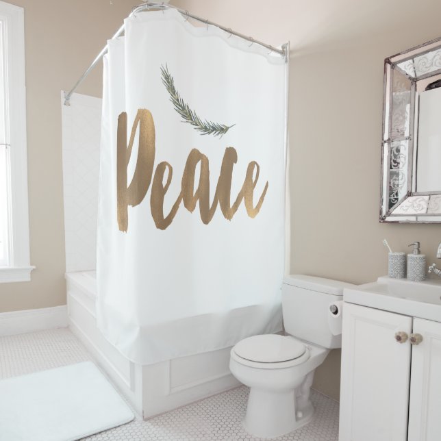 Botanischer Holiday Peace Branch Pine Rustikales G Duschvorhang (Beispiel)