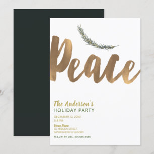 Botanischer Holiday Peace Branch Pine Rustikales G Einladung