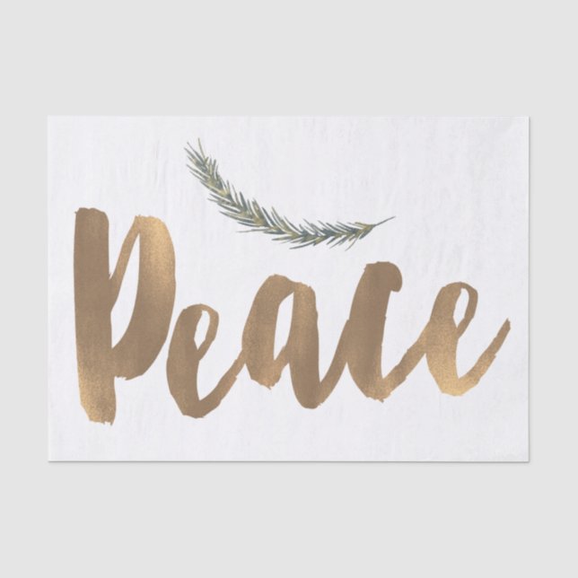 Botanischer Holiday Peace Branch Pine Rustikales G Seidenpapier (Vorderseite)