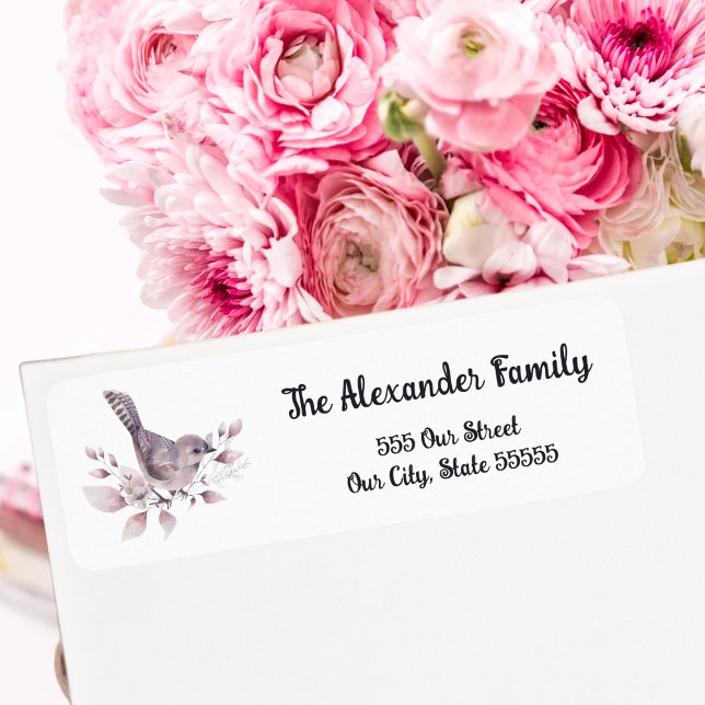 Botanischer Hübscher Vogel und rosa Foliage (Von Creator hochgeladen)