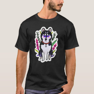 Botanischer Husky Hund Cool Malamute Männer Frauen T-Shirt
