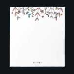 Botanischer Illustrierter moderner Personalisierte Notizblock<br><div class="desc">Dieses Notizblock mit einem knusprigen und frischen botanischen Design in Orange,  Grün,  Blau und Rosa ist ideal für Backto-School oder für Business und Personal Schreibwaren. Teil der Garden Party Kollektion von Parcel Studios.</div>