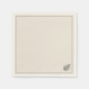 Botanischer Immergrüner Minimalist Neutral Rusti Serviette