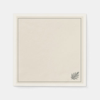 Botanischer Immergrüner Minimalist | Neutral Rusti Serviette