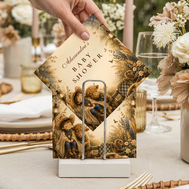 Botanischer Junge Western Boho Babyparty Serviette (Von Creator hochgeladen)