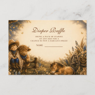 Botanischer Junge Western Boho Windel-Raffle Begleitkarte